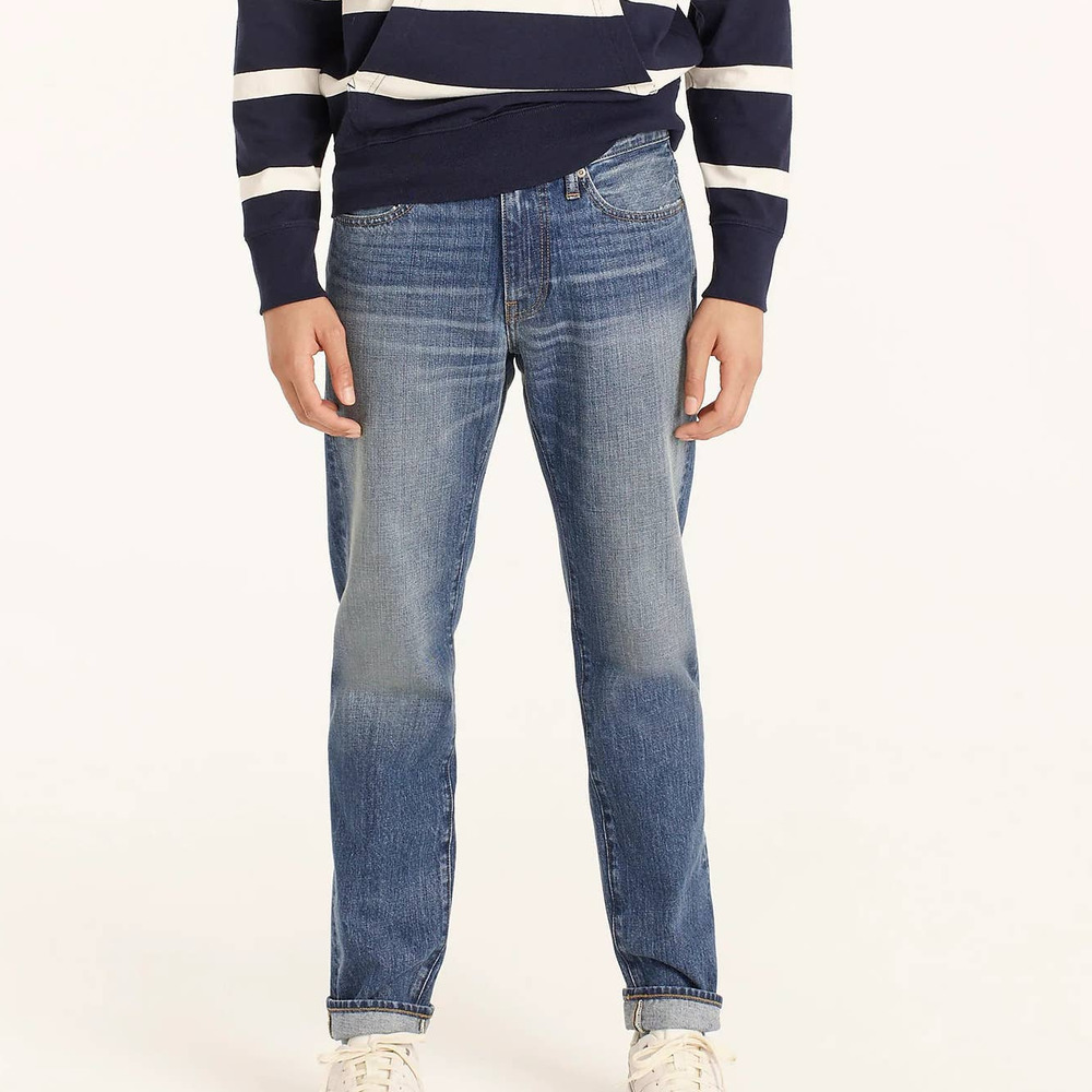 J. Crew 484 Slim-Fit High Rise Denim Straight Jeans Blue Men's Size 33 x 32